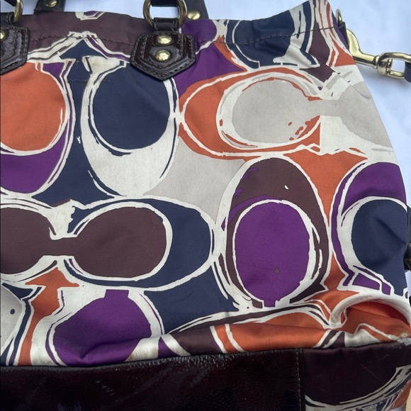 Coach Multicolor Shoulder Bag with Brown Accents Used see the pics - Picture 8 of 11